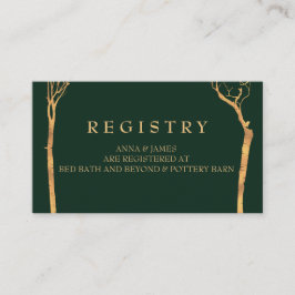 Registreringskort för guld Birch Träd Bröllop Tilläggskort