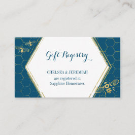 Registreringskort för honungsbin Teal Guld Tilläggskort