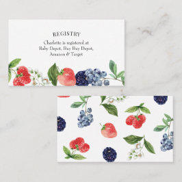 Registreringskort för jordgubbsberry Berry Baby Sh Visitkort