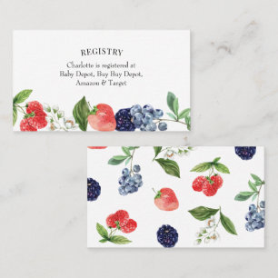 Registreringskort för jordgubbsberry Berry Baby Sh Visitkort