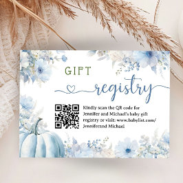 Registreringskort för Pumpkin Baby Shower Blue Boy Tilläggskort