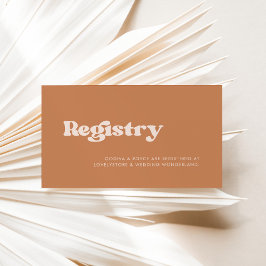 Registreringskort för snyggt-rebrunt socker bröllo tilläggskort