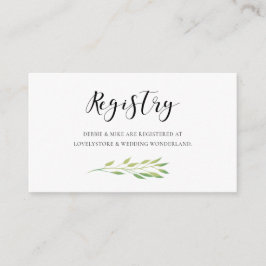 Registreringskort för Watercolor grönt löv bröllop Tilläggskort