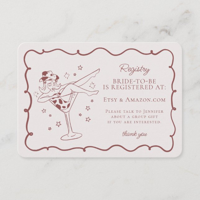 Registreringsnummer för burgundy Cocktails och Cow Tilläggskort (Framsida)