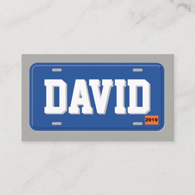 Registreringsskylt för för Uber Lyft chaufförblått Visitkort (Framsida)