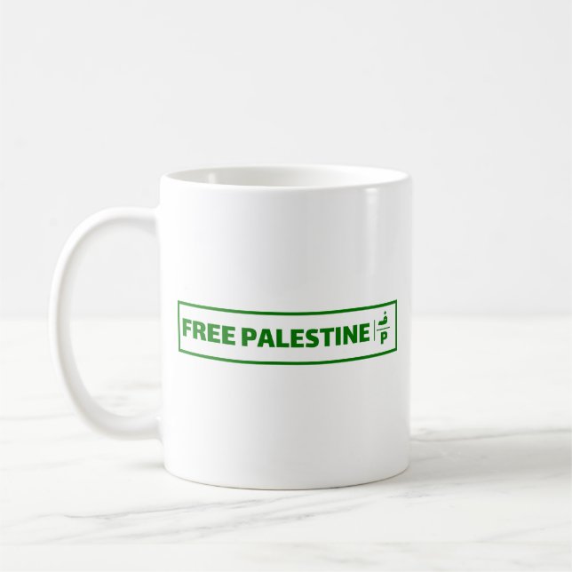Registreringsskylt för Palestina - Fritt Palestina Kaffemugg (Vänster)