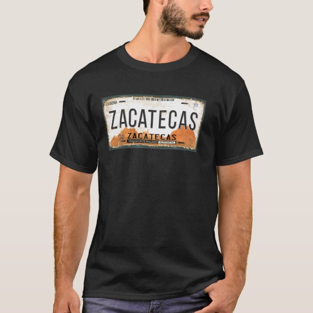 Registreringsskylt för Zacatecas Mexiko T Shirt (Framsida)