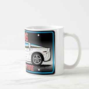 RegistreringsskyltKonst-Grått för C6 Corvette Kaffemugg