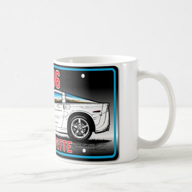 RegistreringsskyltKonst-Grått för C6 Corvette Kaffemugg (Höger)