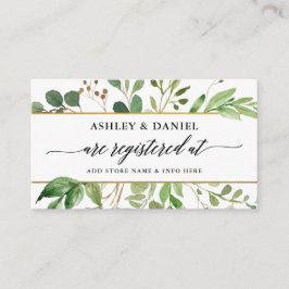 Registret Calligraphy Botanical Grönt Bröllop Tilläggskort