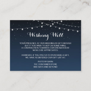 Registret Celestial Navy Blue Starry Night Bröllop Tilläggskort