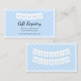 Registret Cielito Lindo Blue Baby Shower Gift Tilläggskort