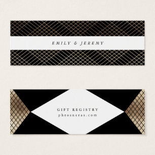 Registret Diamond Geometric Black Guld Gatsby Gift Litet Visitkort