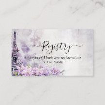 Registret Eiffel Torn Lavender Romantik Bröllop