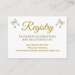 Registret elegant Rosett band och Bows Bröllop Tilläggskort