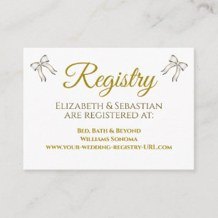 Registret elegant Rosett band och Bows Bröllop Tilläggskort