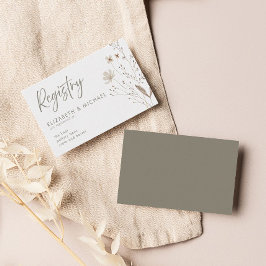 Registret elegant Script Wildblomme Bröllop | Tilläggskort