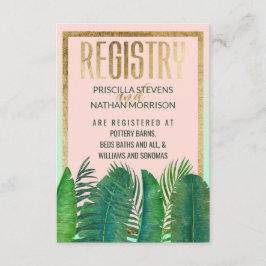 Registret för gåvor från Tropical Handflatan Träd  Tilläggskort