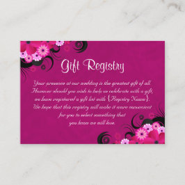 Registret Hibiscus Fuchsia Mini Bröllop Gift Tilläggskort