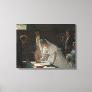 Registret i Bröllop (av Edmund Blair Leighton) Canvastryck