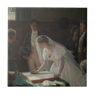 Registret i Bröllop (av Edmund Blair Leighton) Kakelplatta