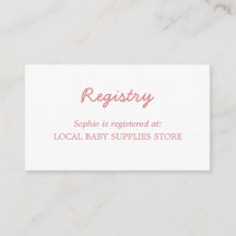 Registret Minimal  Rosa Baby Shower