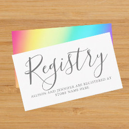 Registret Rainbow Fade Simple Chic Bröllop Tilläggskort