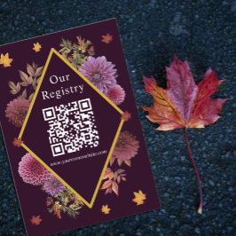 Registret Romantic Autumn Dahlia Bröllop Tilläggskort