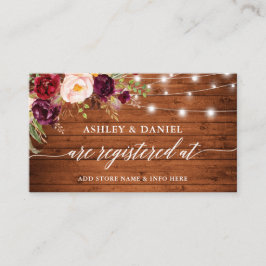 Registret Rustic Blommigt Ljus Calligraphy Bröllop Tilläggskort