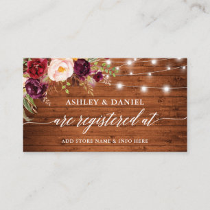 Registret Rustic Blommigt Ljus Calligraphy Bröllop Tilläggskort