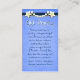 Registret Rustic Blue Mini Bröllop Gift Tilläggskort