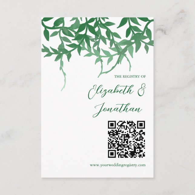 Registret Rustic Botanical Löv Bröllop Tilläggskort (Framsida)