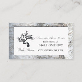 Registret Rustic Silver Birch Träd Baby Shower Gif Tilläggskort
