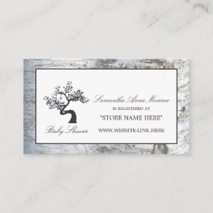Registret Rustic Silver Birch Träd Baby Shower Gif Tilläggskort
