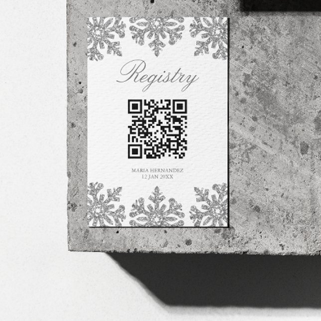 Registret silver Snowflake Winter Quinceanera Tilläggskort (Skapare uppladdad)