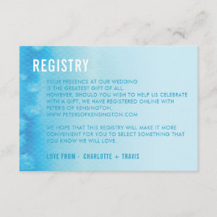 REGISTRY CARD :: ombre vattenfärg blå Tilläggskort
