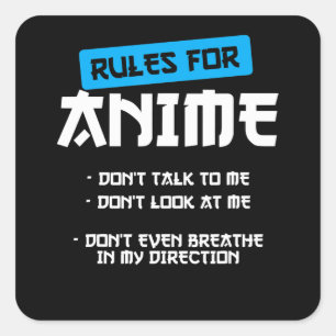 regler animerad klädsel manga art cosplay otaku-gå fyrkantigt klistermärke