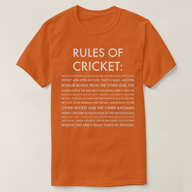 Regler av Cricket Funny T Shirt (Design framsida)
