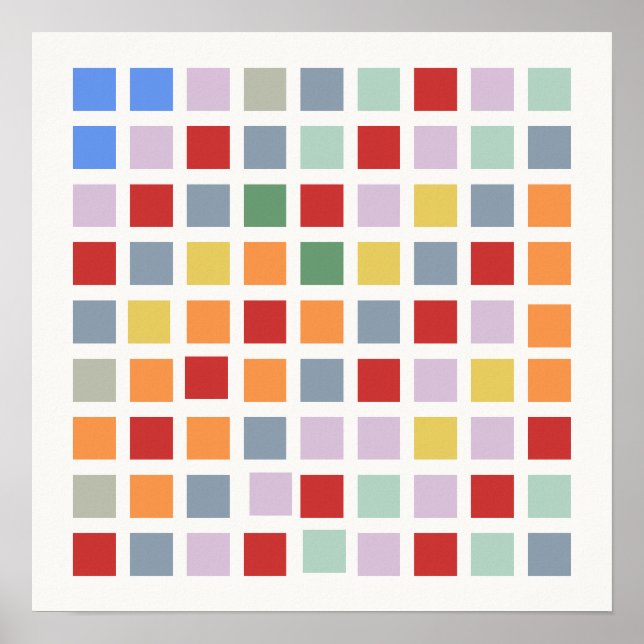 Regler-baserat Färg Grid, mönster genererat stegvi Poster (Framsidan)