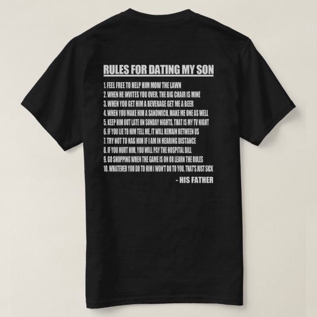 Regler för att datera min Son Tröja (Design baksida)