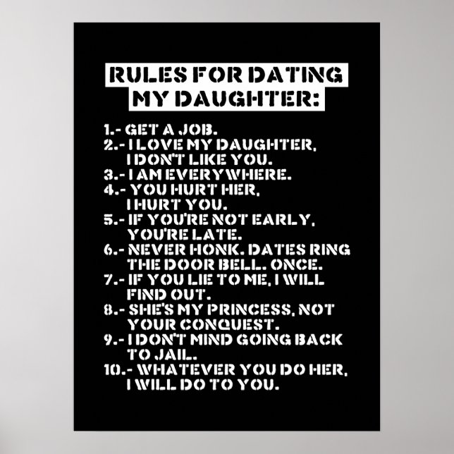 Regler för att dejta min dotter poster (Framsidan)