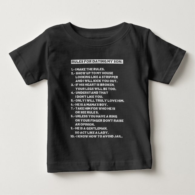 Regler för att dejta min son t shirt (Framsida)