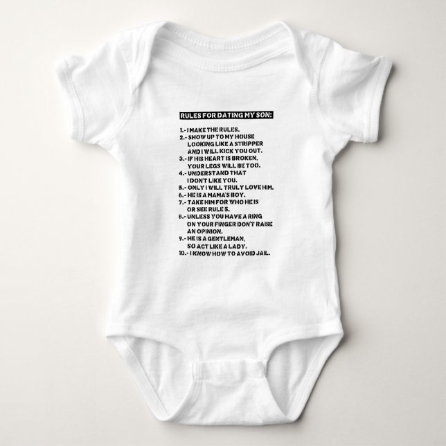 Regler för att dejta min son t shirt (Framsida)