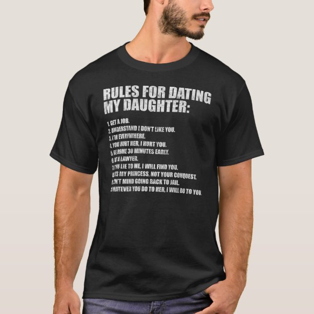 Regler för att docka min dotter vid Pappa T Shirt (Framsida)