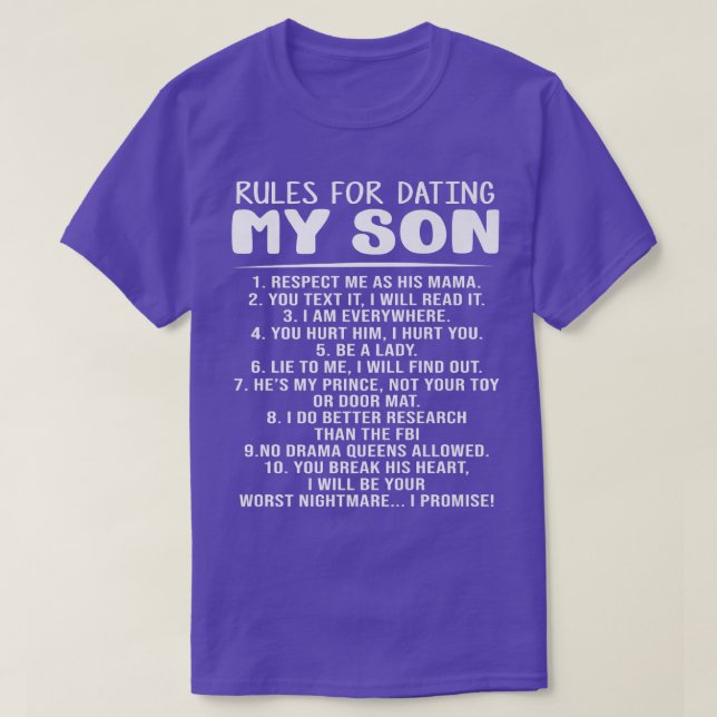 Regler för att ha ätit min son Lung Mamma Pappa T Shirt (Design framsida)