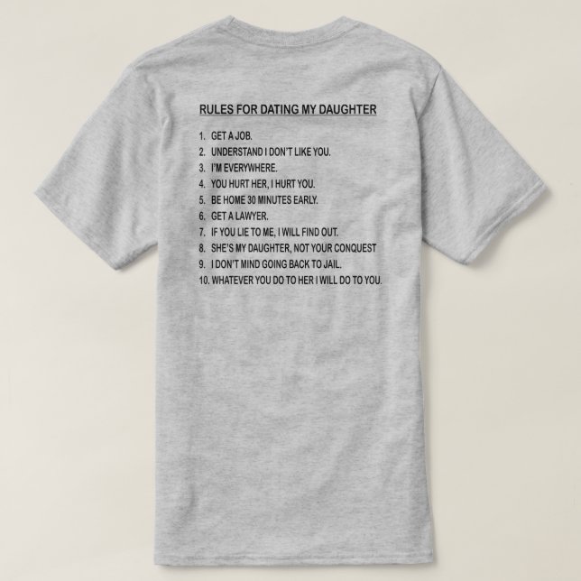 REGLER FÖR DATORN AV MIN DAUGHTER TEE SHIRT (Design baksida)