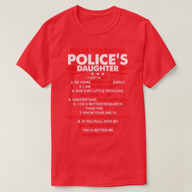Regler för doktackare Dotter Proud Police T S Shirt (Design framsida)