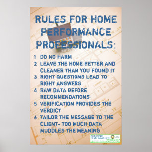 Regler för Professioneller för hemprestanda Poster