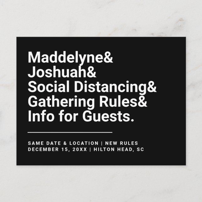 Regler för social distansering säkerhet Postkort Meddelande Vykort (Framsida)