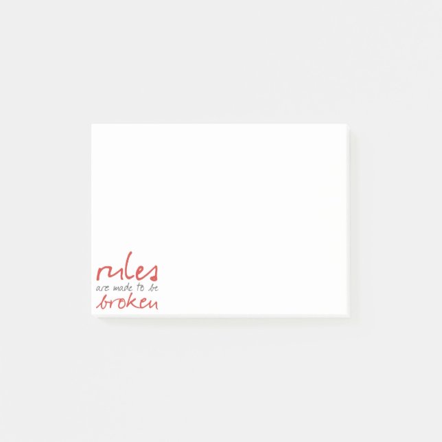 Regler göras att vara bruten Postar-it® noterar Post-it Block (Framsida)